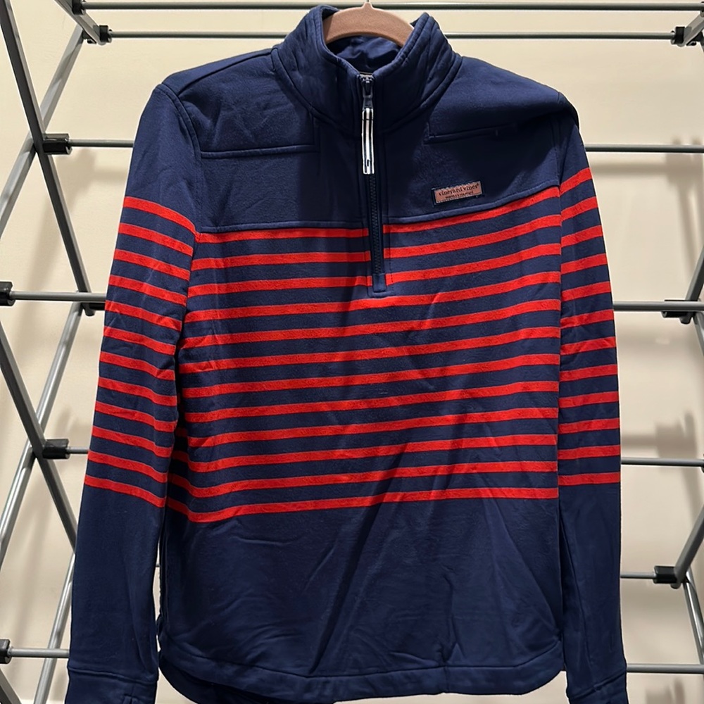 Vineyard Vines Striped Shep Shirt Quarter Zip Size S